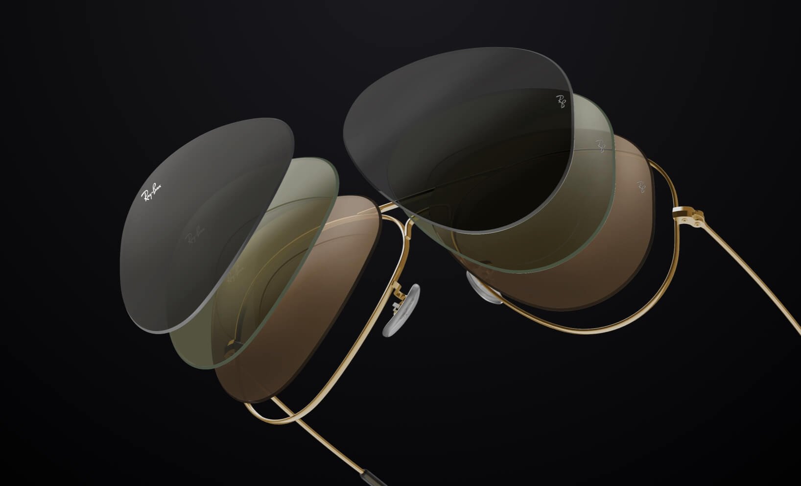 Ray-Ban, aviateur doré